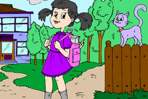 返校路图片上色