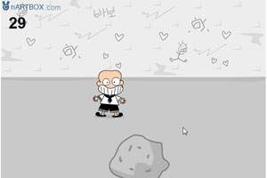 用石头砸