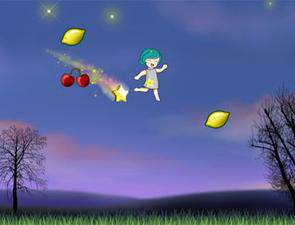 小女孩攀登夜空 