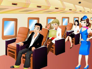 美女空姐躲避机长