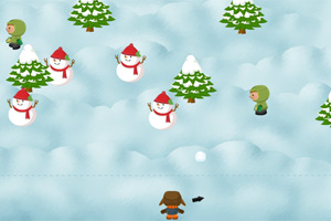 可爱小孩打雪仗
