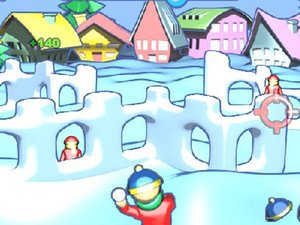 和圣诞老人打雪仗