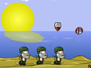 士兵躲避炸弹
