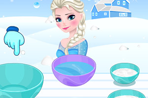 艾尔莎制作冰雪蛋糕