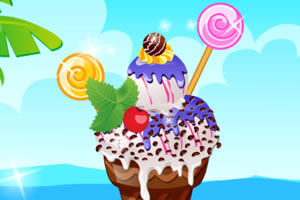 装饰可口的冰淇淋