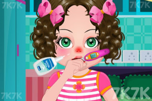 女孩感冒了