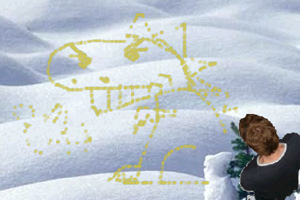 雪地撒尿画画