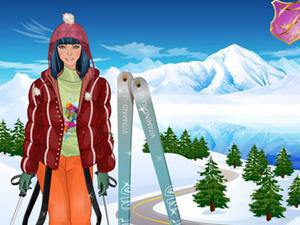 滑雪美女
