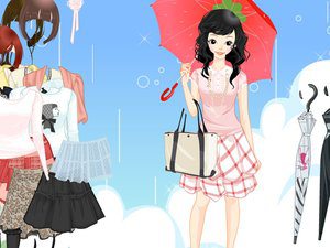 雨中撑伞美眉