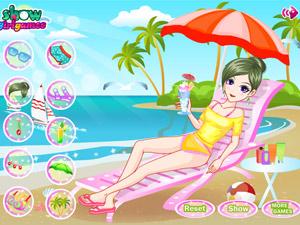 夏威夷海滩美女 