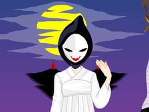 万圣夜扮女鬼