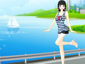 海边清纯少女