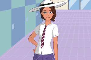 化妆的中学生