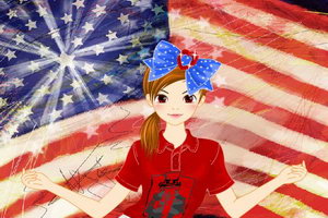 美国独立日旗装