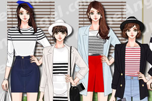 条纹服饰女孩