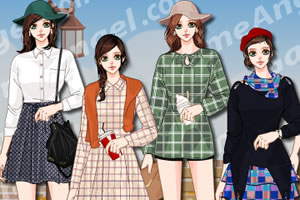 枫林小路上的女孩