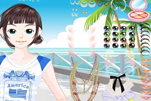 海边女生化妆