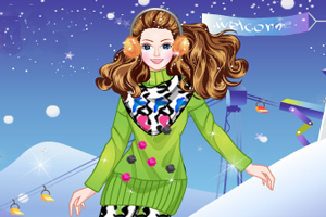 甜美滑雪女孩