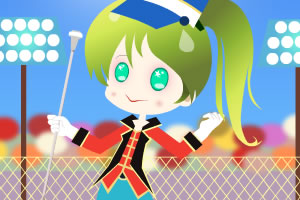 打扮领队女孩