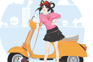 骑车的小女孩
