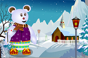 装扮泰迪熊雪人