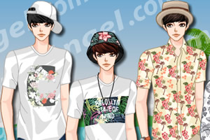 沙滩休闲男孩